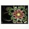 Designart - Abstract Green Fractal Flower - Floral Art Canvas Print in Black Frame